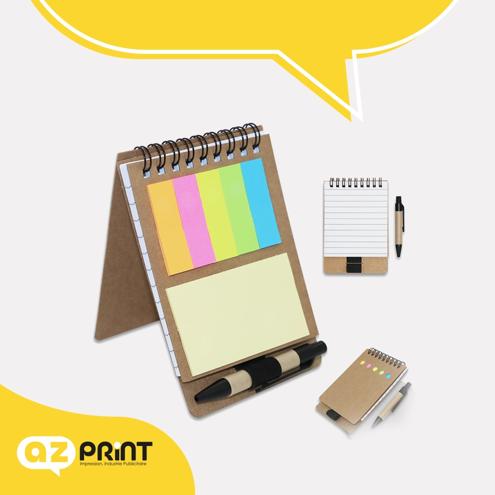 Carnet post-it écologique avec mini stylo