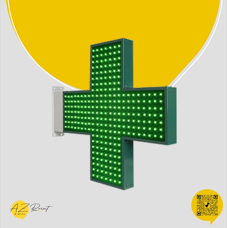 Croix de pharmacie double face