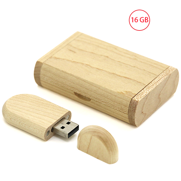 USB 16 GB Personnalisable en Bois forme Oval
