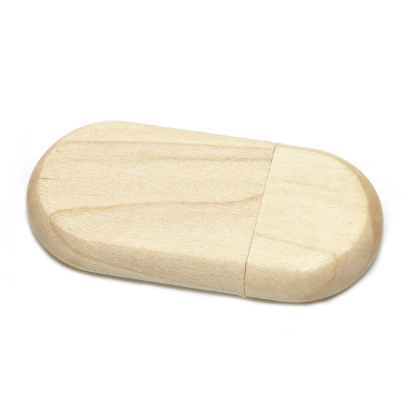 USB 16 GB Personnalisable en Bois forme Oval – Image 2