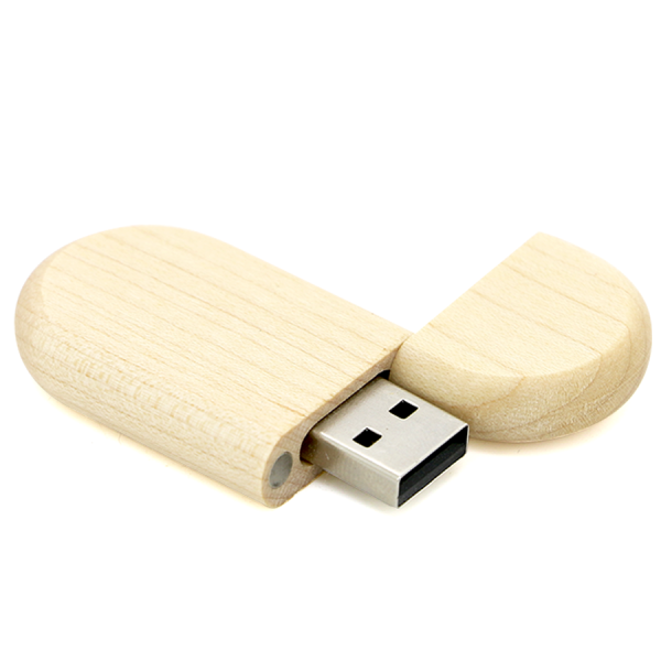 USB 16 GB Personnalisable en Bois forme Oval – Image 3