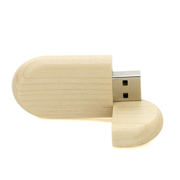 USB 16 GB Personnalisable en Bois forme Oval – Image 4
